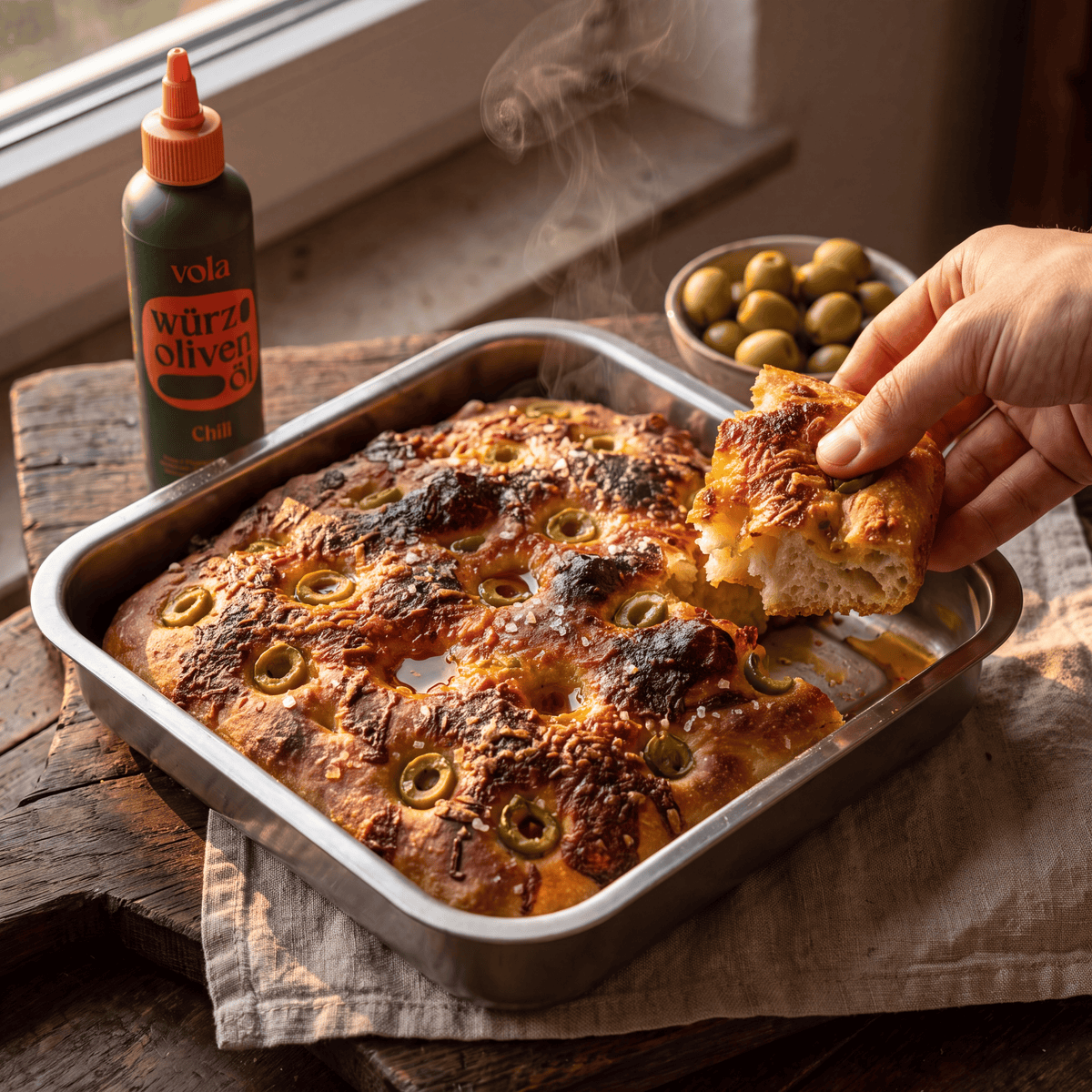 Oliven-Parmesan Focaccia — Das einzige Rezept, das du noch brauchst