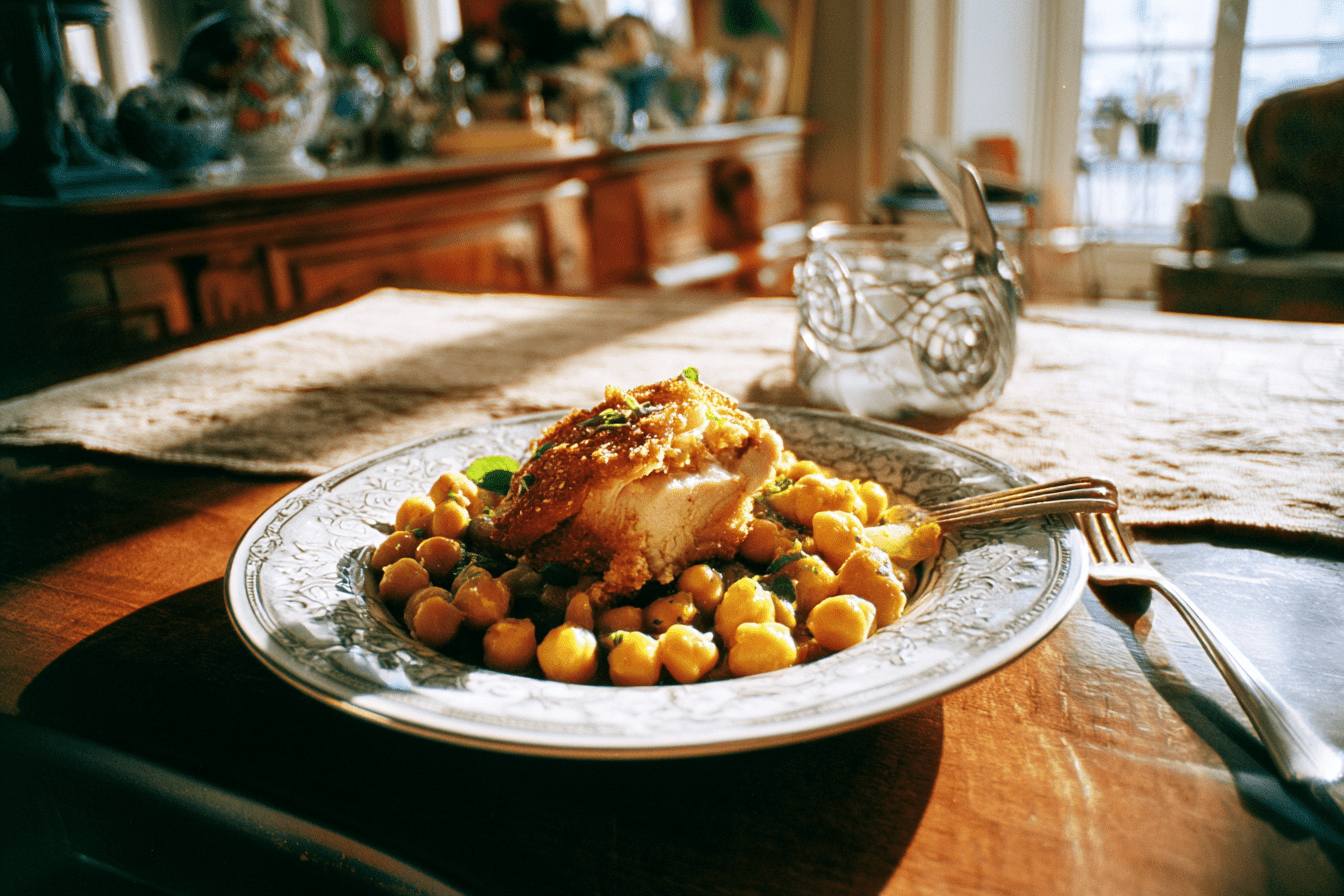 Kokos-Kichererbsen mit knusprigem Hähnchen - Vola Food GmbH
