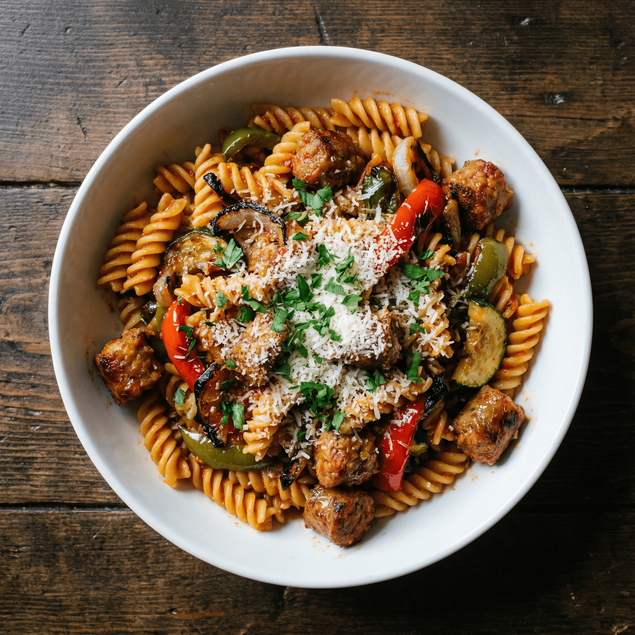 Salsiccia-Ratatouille-Pasta mit Würzöl-Kick - Vola Food GmbH
