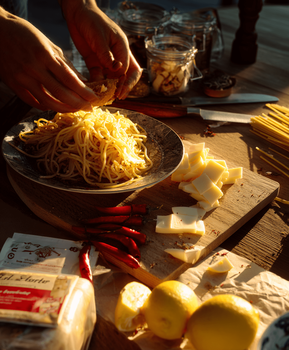 Spicy Zitronen-Spaghetti mit „Feueröl“ - Vola Food GmbH