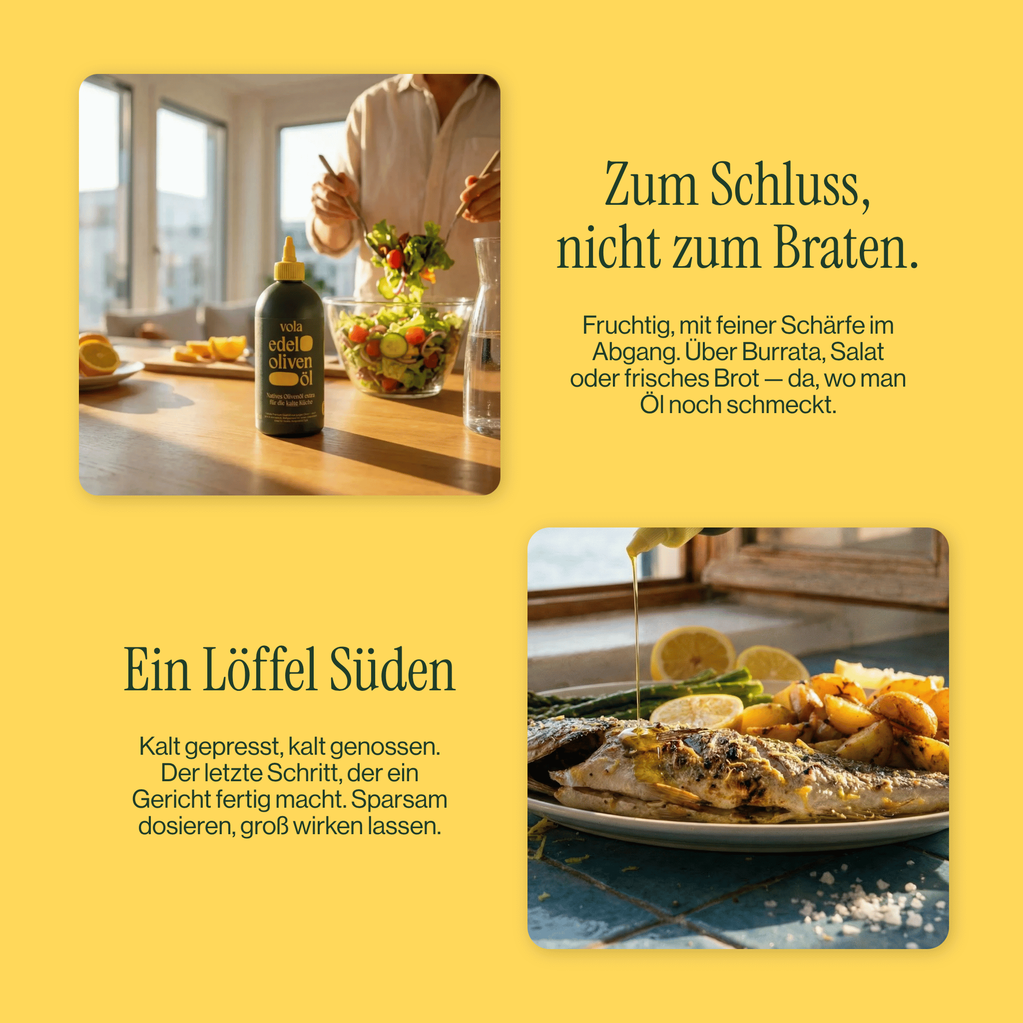 Edel Olivenöl | Premium Olivenöl für das perfekte Finish Vola Food GmbH - kaltgerpesstes Olivenöl