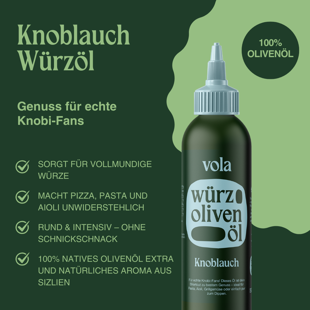 Das Öl, bei dem Knoblauch endlich die Hauptrolle spielt.