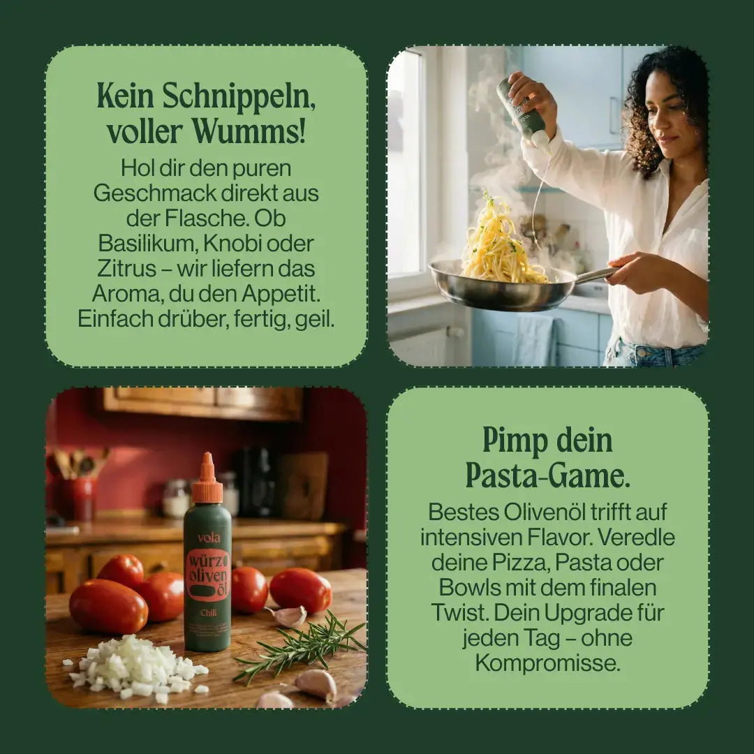 Würzöle 5er Set + Bio Olivenöl kaltgepresst Vola Food GmbH - kaltgerpesstes Olivenöl