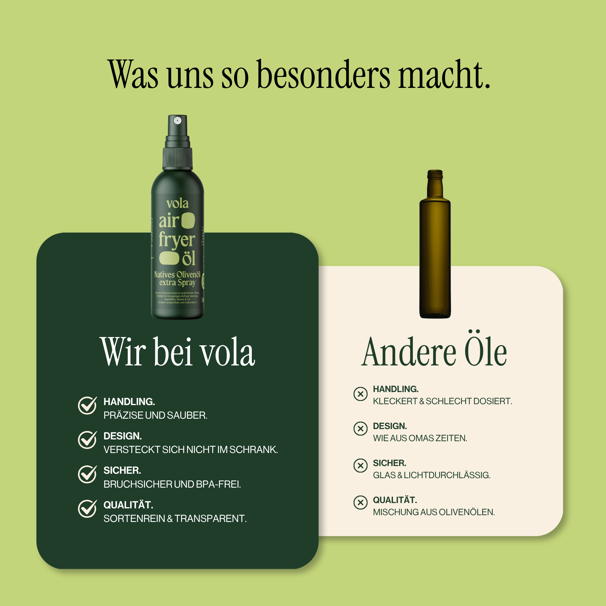 Air Fryer Spray | Olivenöl Spray für Heißluftfritteuse Vola Food GmbH - kaltgerpesstes Olivenöl