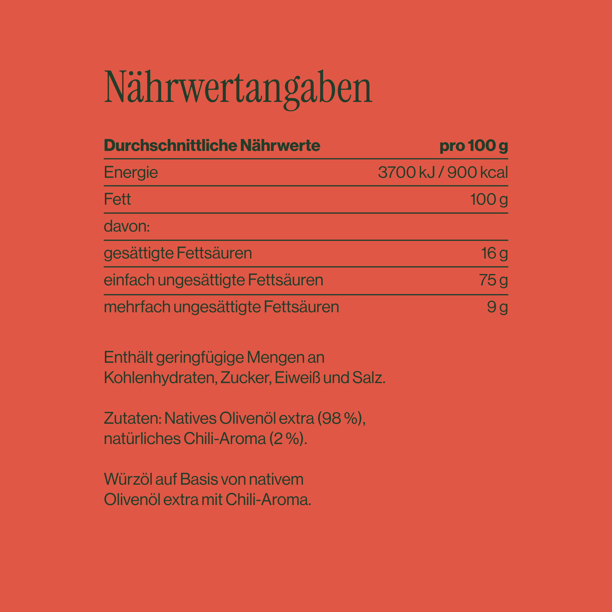 Chiliöl | Scharfes Olivenöl für Pasta & Wok Vola Food GmbH - kaltgerpesstes Olivenöl