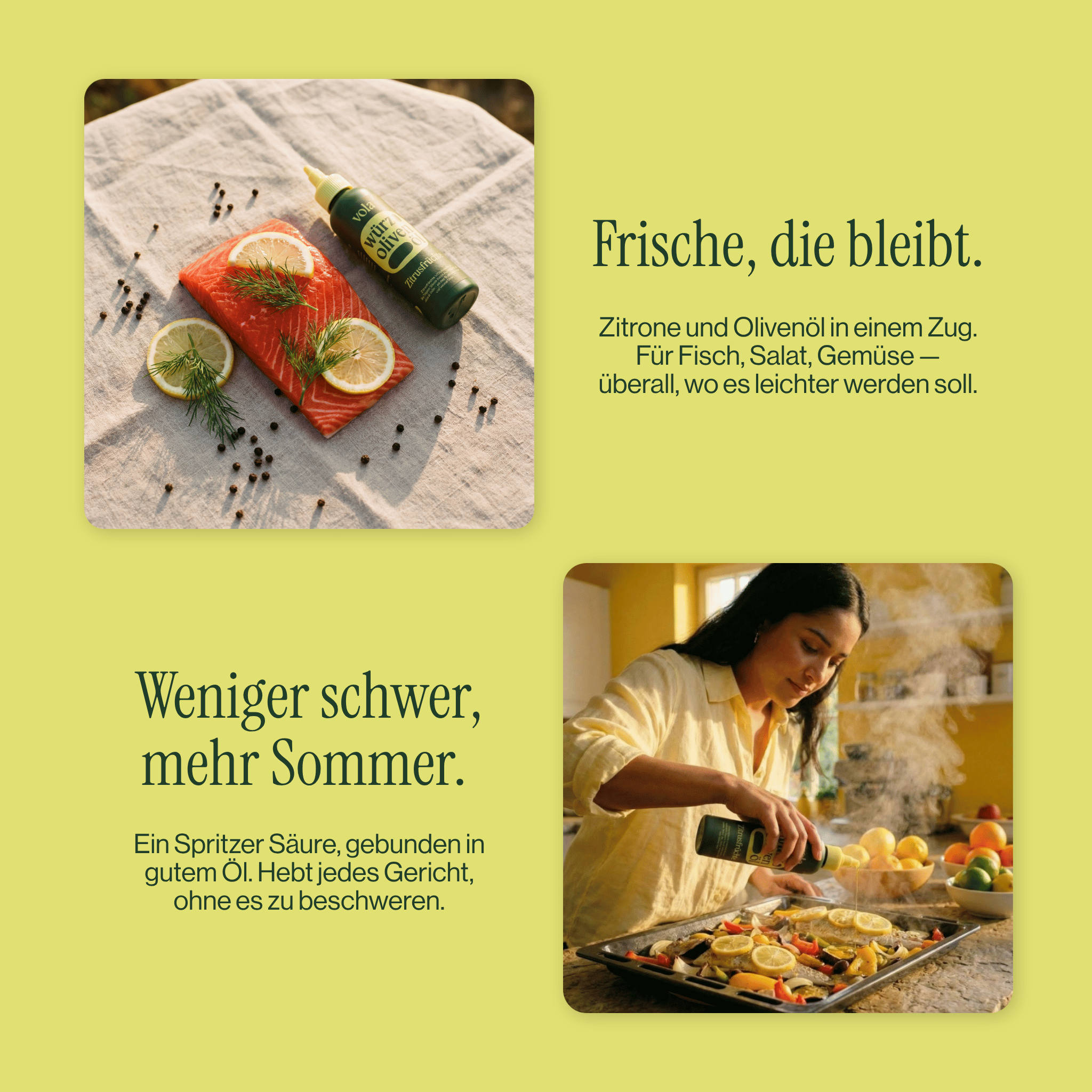 Zitronenöl & Zitrus-Würzöl | Der Frische-Kick Vola Food GmbH - kaltgerpesstes Olivenöl