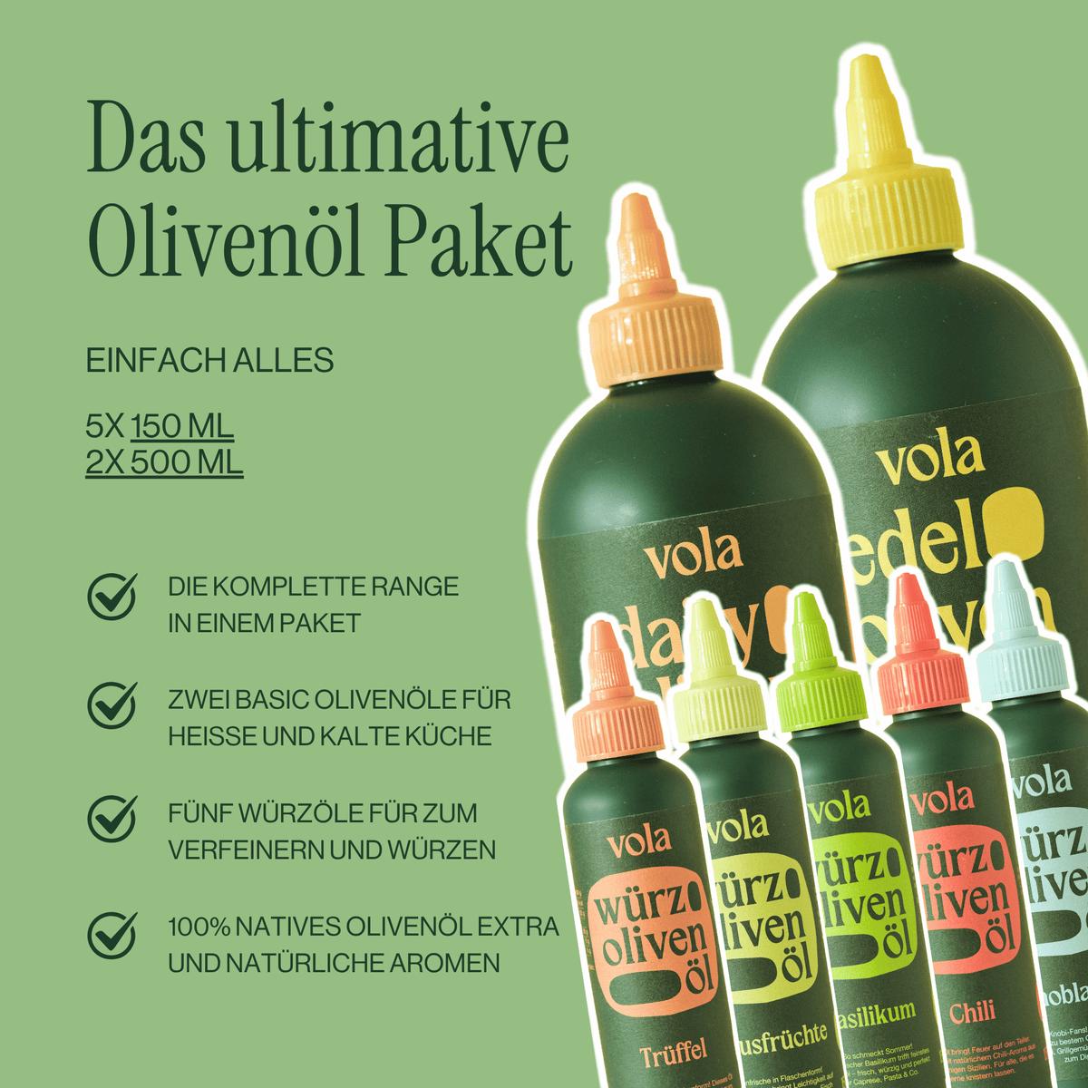 Einfach Alles: Das ultimative Olivenöl Probierpaket Vola Food GmbH - kaltgerpesstes Olivenöl