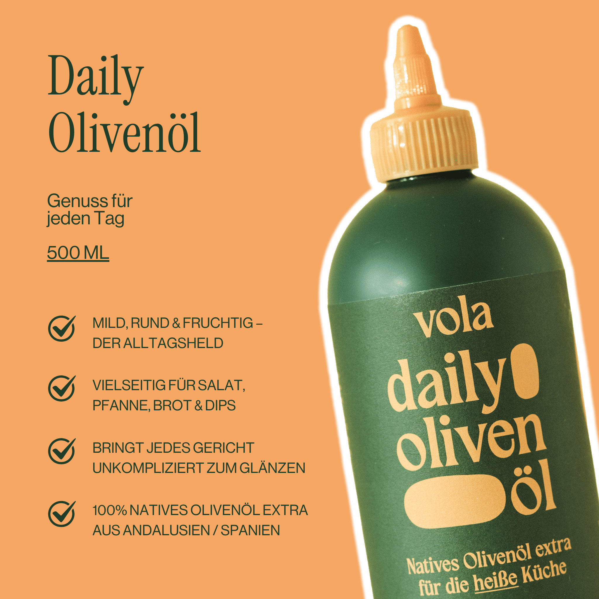 Daily Olivenöl | Der Allrounder für jeden Tag Vola Food GmbH - kaltgerpesstes Olivenöl