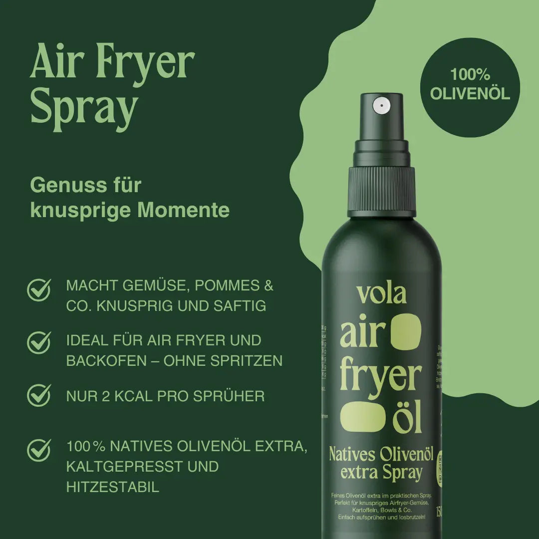 Crispy Baby! Unser Air Fryer Olivenöl. - Vola Food GmbHVola Food GmbH