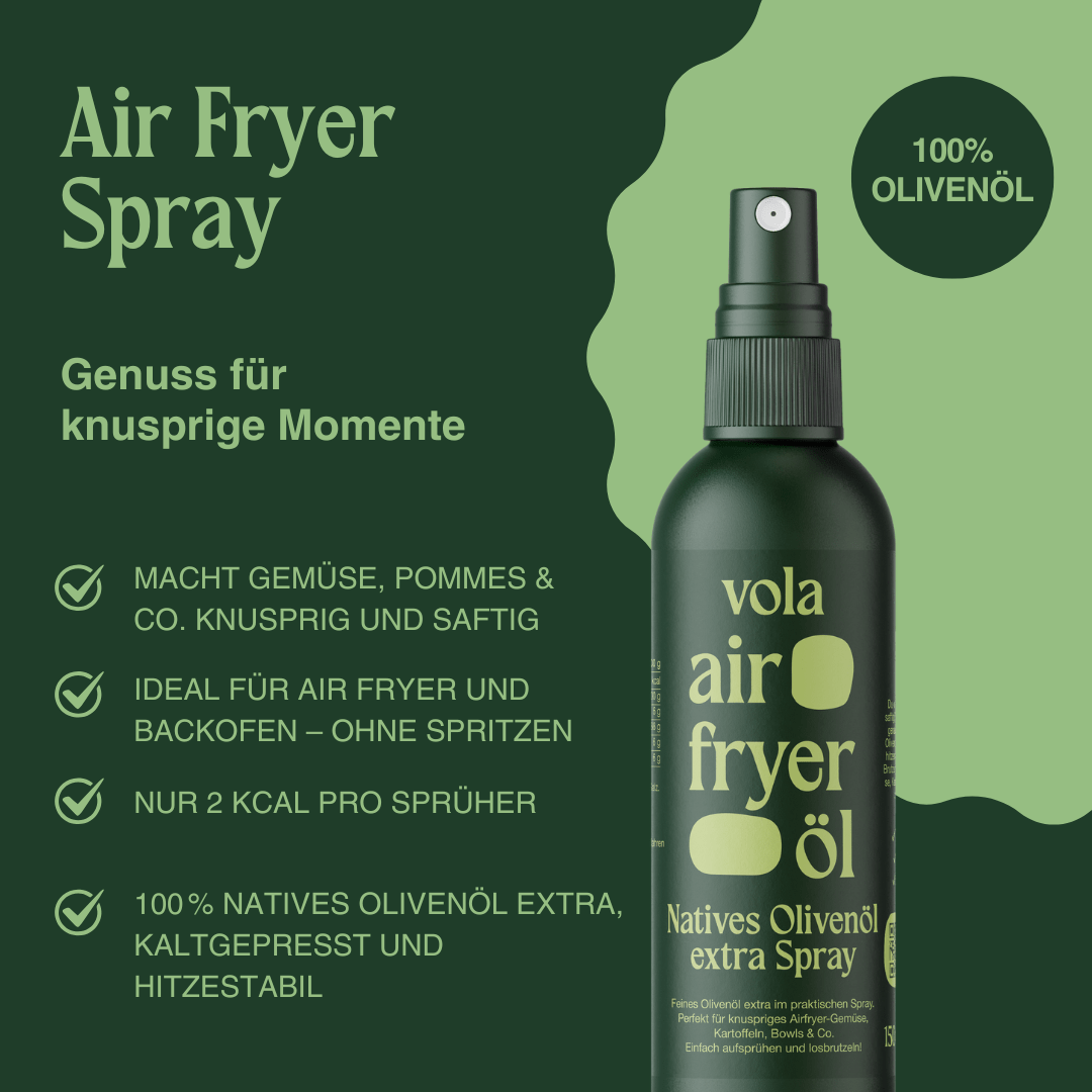 Crispy Baby! Unser Air Fryer Olivenöl. - Vola Food GmbHVola Food GmbH