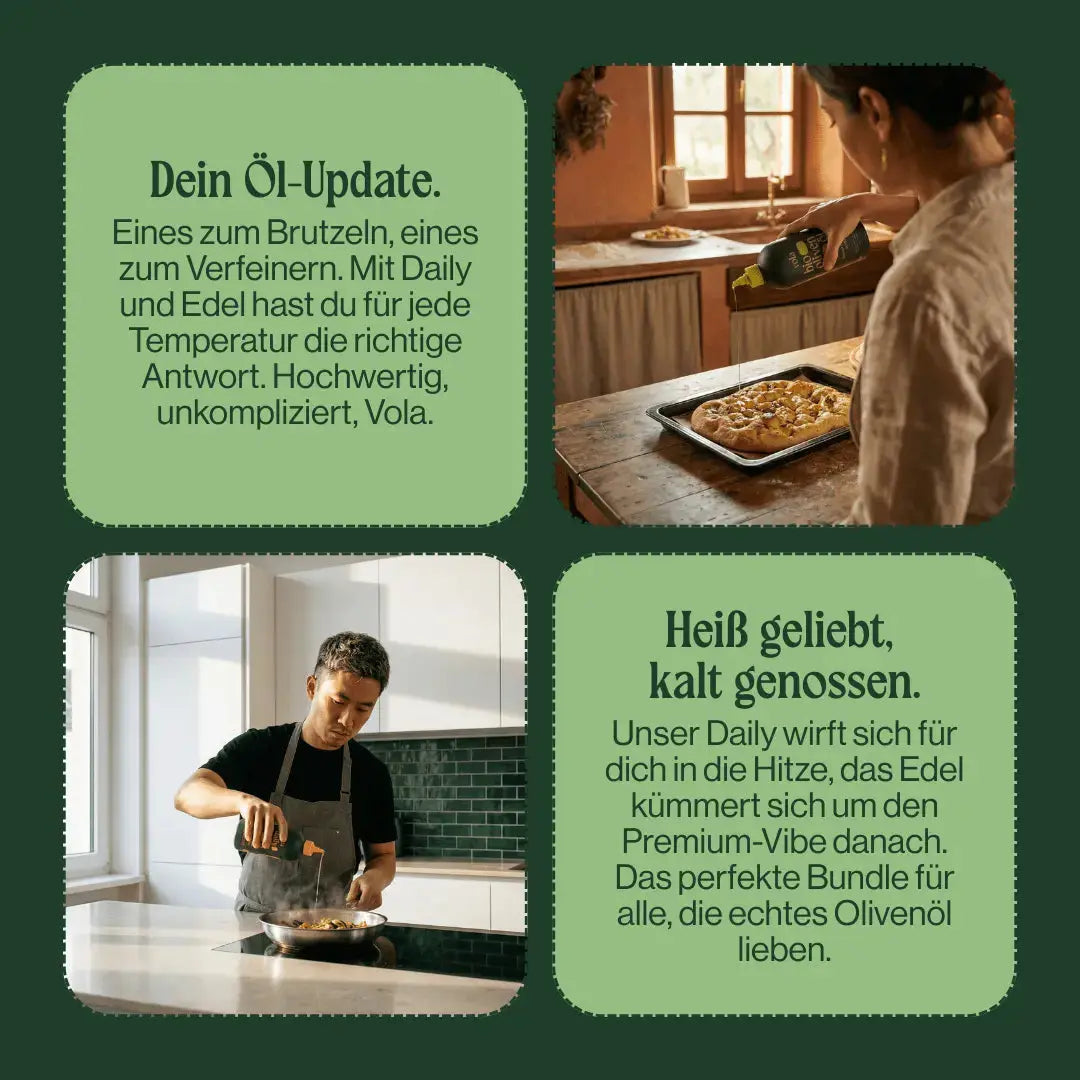 Heiß & Kalt: Unser Olivenöl - Duo für jede Gelegenheit. - Vola Food GmbHVola Food GmbH